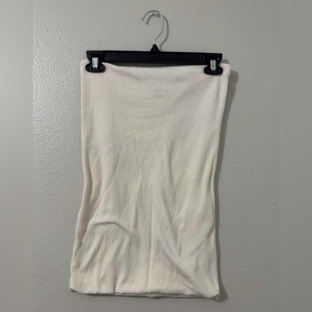 Aritzia Cream Ribbed Tube Top